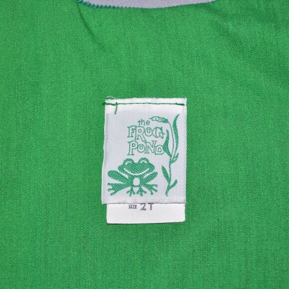 Vintage Corduroy Jumper Dress Size 2T Green w/ Teddy Bear & Toy Horse - Picture 3 of 9